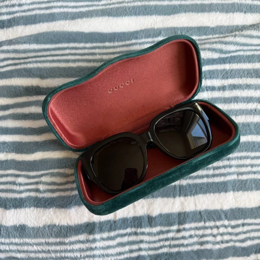 Gucci GG0142SA Black Square Large Sunglasses​​​​